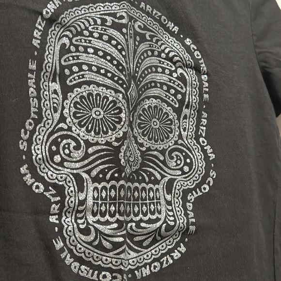 (3 for $12) Scottsdale ARIZONA Sparkly Skull Tee Shirt 💀🖤 - Picture 3 of 5